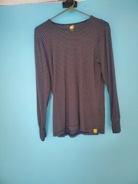 Lazy One Top Size Medium Striped Long Sleeve Loungewear